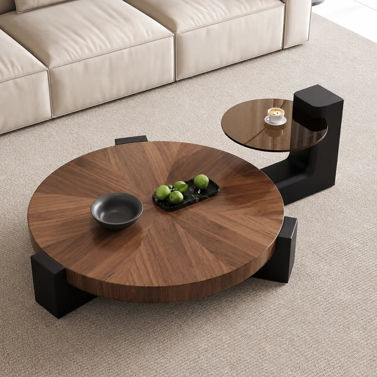 Duo de tables basses Sillage vu du dessus
